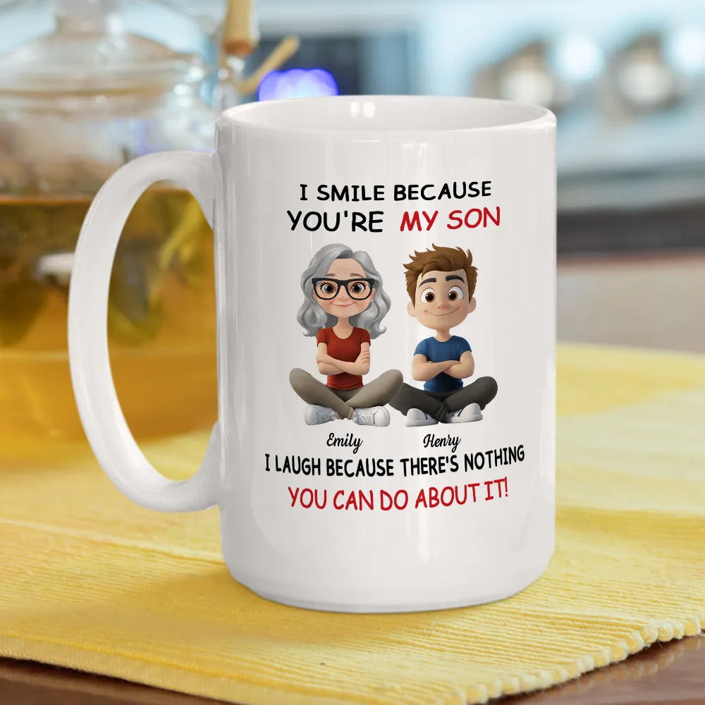 I Smile Because You're My Daughter, My Son - Personalized White Mug - Gift For Family | GR25 HH01