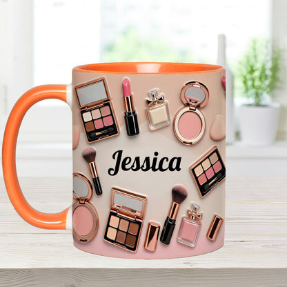 Just A Girl Who Love Makeup - Personalized Accent Mug - Gift For Her, Makeup Artists NL122