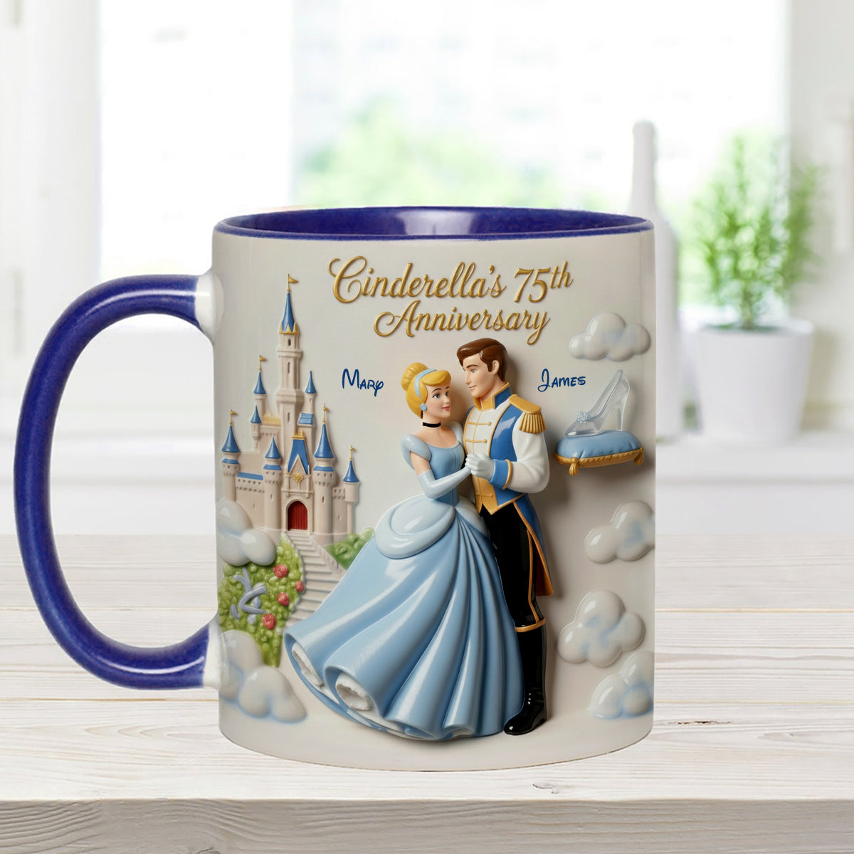 DSNY Princess Celebrate 75th Anniversary - Personalized Accent Mug - Gift For Couples, Movie Fans NL122