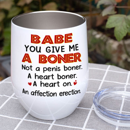 Babe You Give Me A Boner Not A Penis Boner A Heart Boner funny couple mug
