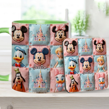 MkMo Magic Mouse Castle With Friends - Personalized Accent Mug - Gift For Movie Fans, Daughters, Family NL122