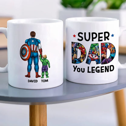 Legend Of Dad, Super Dad Personalized Mug, Gift For Dad