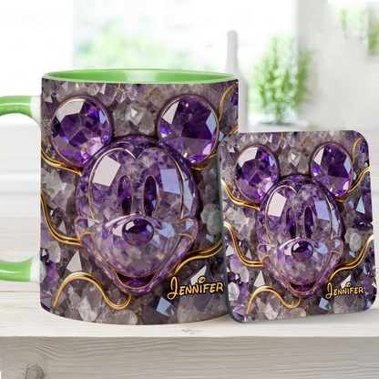 MkMo Magic Mouse Purple Crystal - Personalized Accent Mug - Gift For Movie Fans NL122