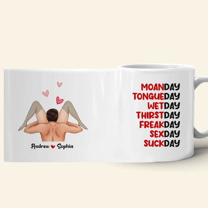 Moanday Tongueday Wetday Personalized Mug, Gift For Couple