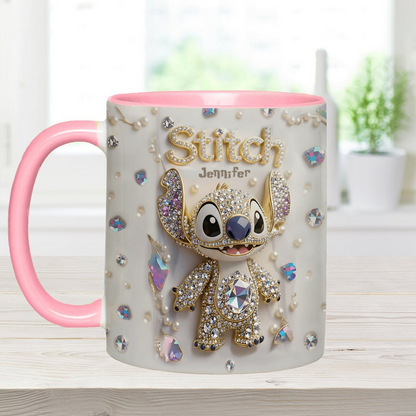 Sti Ohana Magic Mouse Merry Christmas - Personalized Accent Mug - Christmas Gift NA94