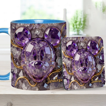 MkMo Magic Mouse Purple Crystal - Personalized Accent Mug - Gift For Movie Fans NL122