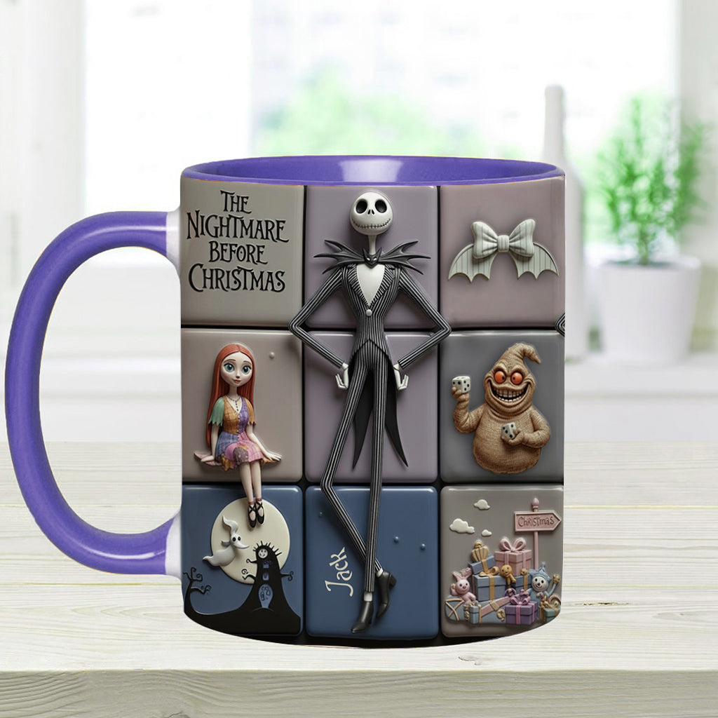 Spooky Till The Death Part - Personalized Accent Mug - Christmas Gift For Movie Fans NL122