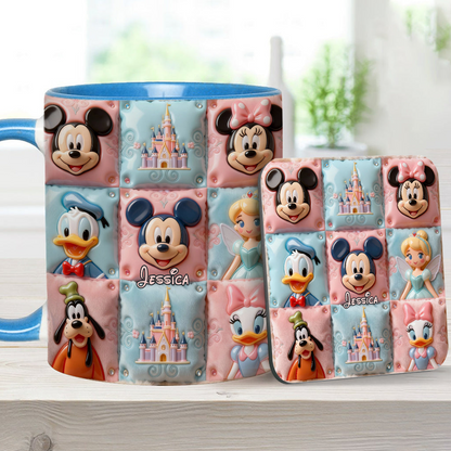 MkMo Magic Mouse Castle With Friends - Personalized Accent Mug - Gift For Movie Fans, Daughters, Family NL122
