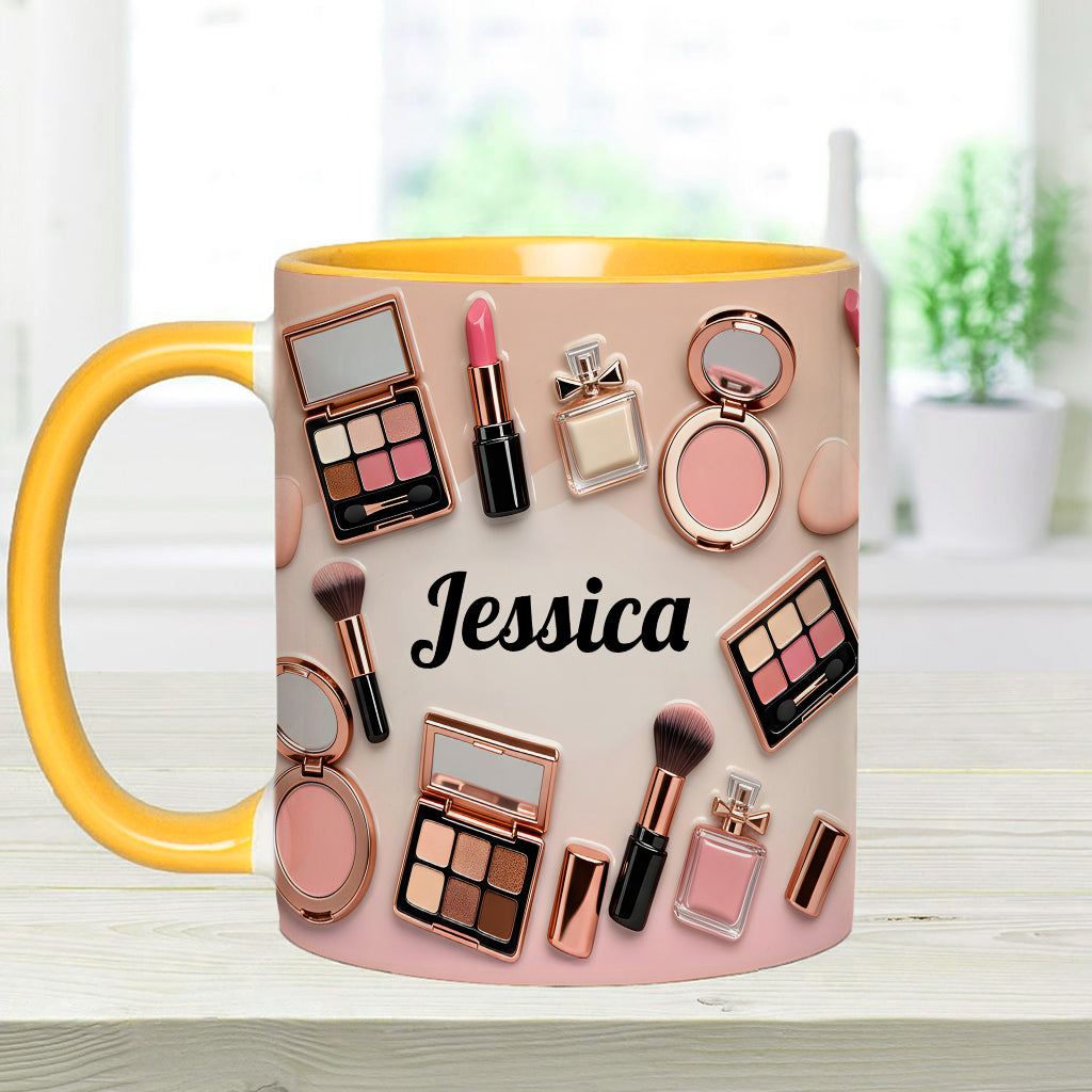 Just A Girl Who Love Makeup - Personalized Accent Mug - Gift For Her, Makeup Artists NL122