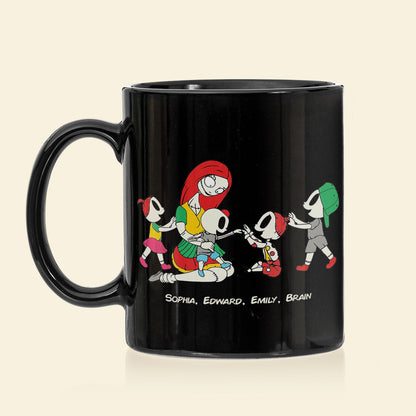 Horror Family Dad Mom And Children 02QHDT120423 Personalized Black Coffee Mug