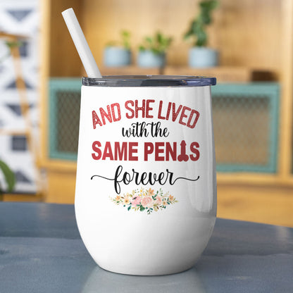 And She Lived With The Same Penis Forever - Personalized New Wedding Couple Mug - Gift For Couple