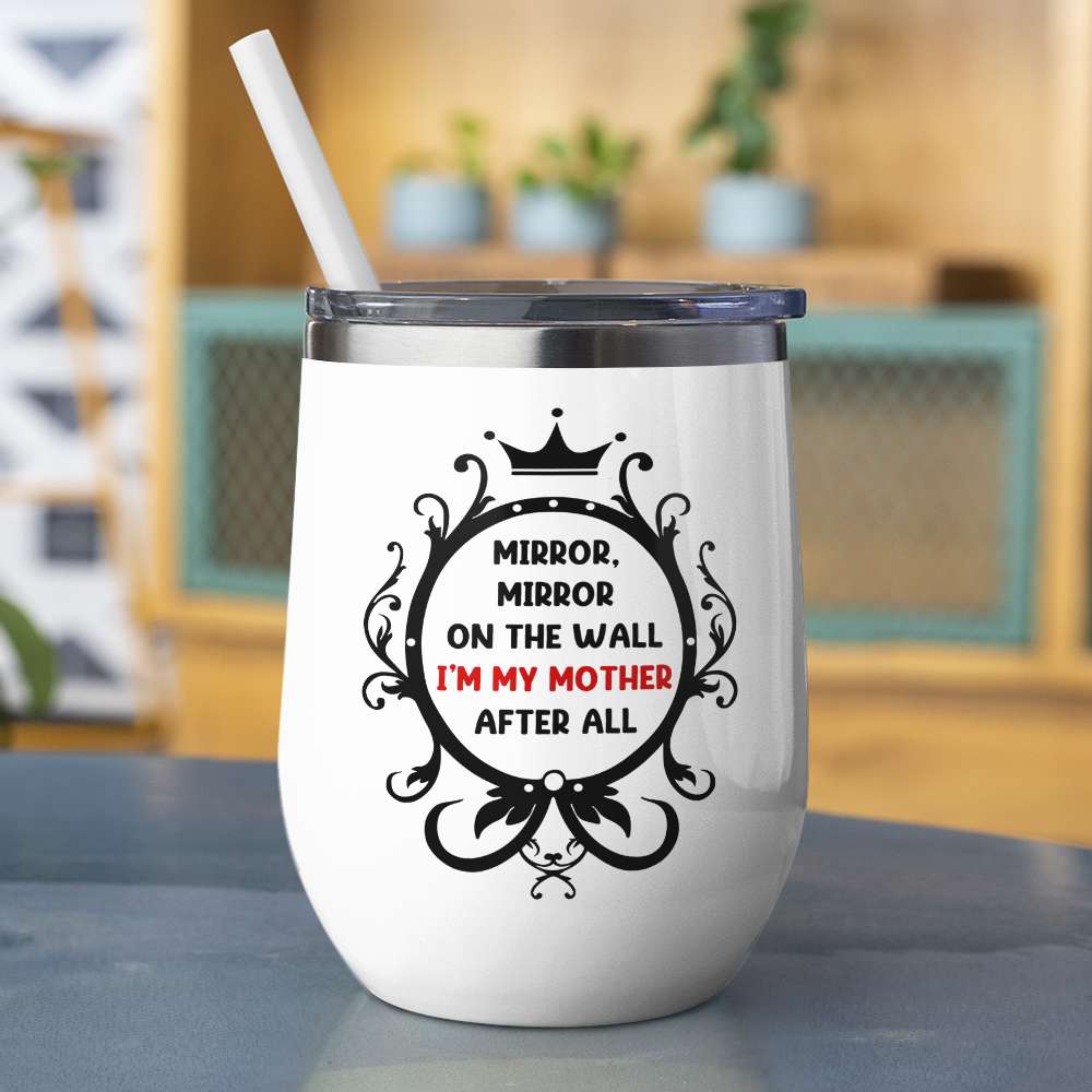 Gift For Mom, Personalized White Mug Accent Mug Wine Tumbler, Mom And Kid Mug, Mother's Day Gift