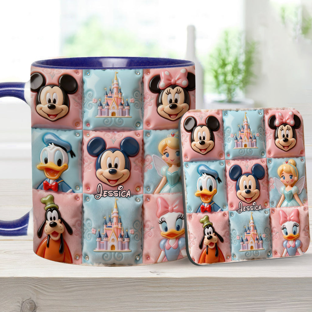 MkMo Magic Mouse Castle With Friends - Personalized Accent Mug - Gift For Movie Fans, Daughters, Family NL122
