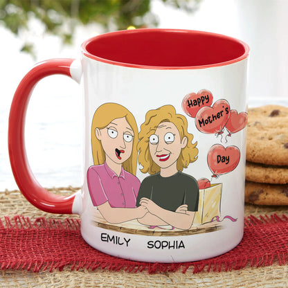 Gift For Happy Mother's Day, Mom Personalized Coffee Mug Accent Mug Wine Tumbler