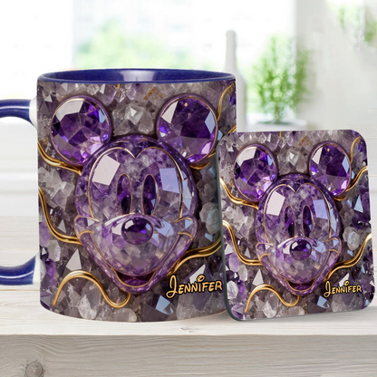 MkMo Magic Mouse Purple Crystal - Personalized Accent Mug - Gift For Movie Fans NL122