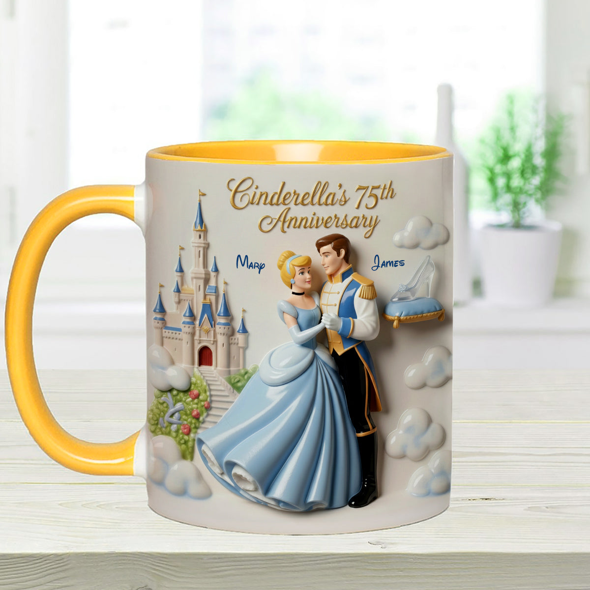 DSNY Princess Celebrate 75th Anniversary - Personalized Accent Mug - Gift For Couples, Movie Fans NL122