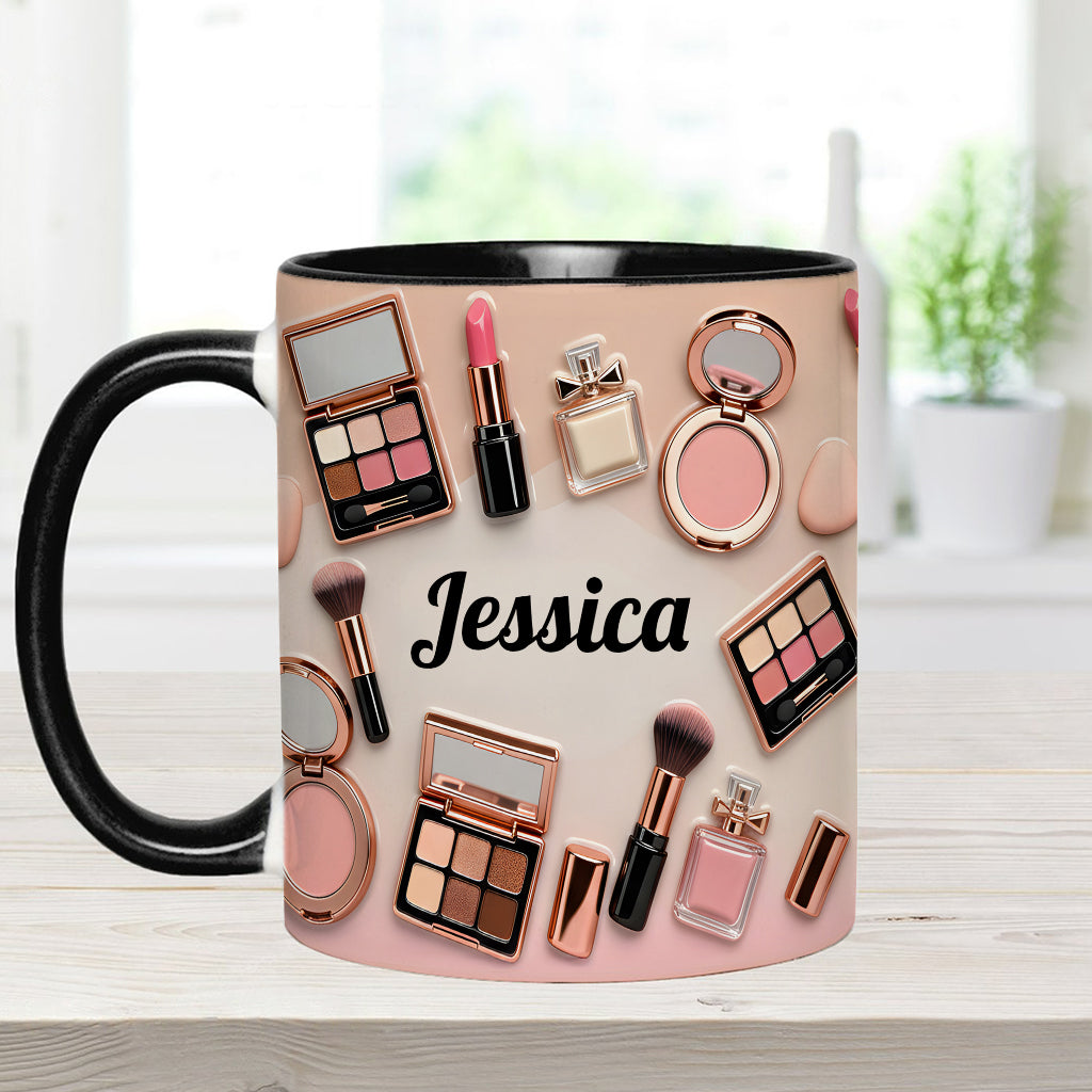 Just A Girl Who Love Makeup - Personalized Accent Mug - Gift For Her, Makeup Artists NL122