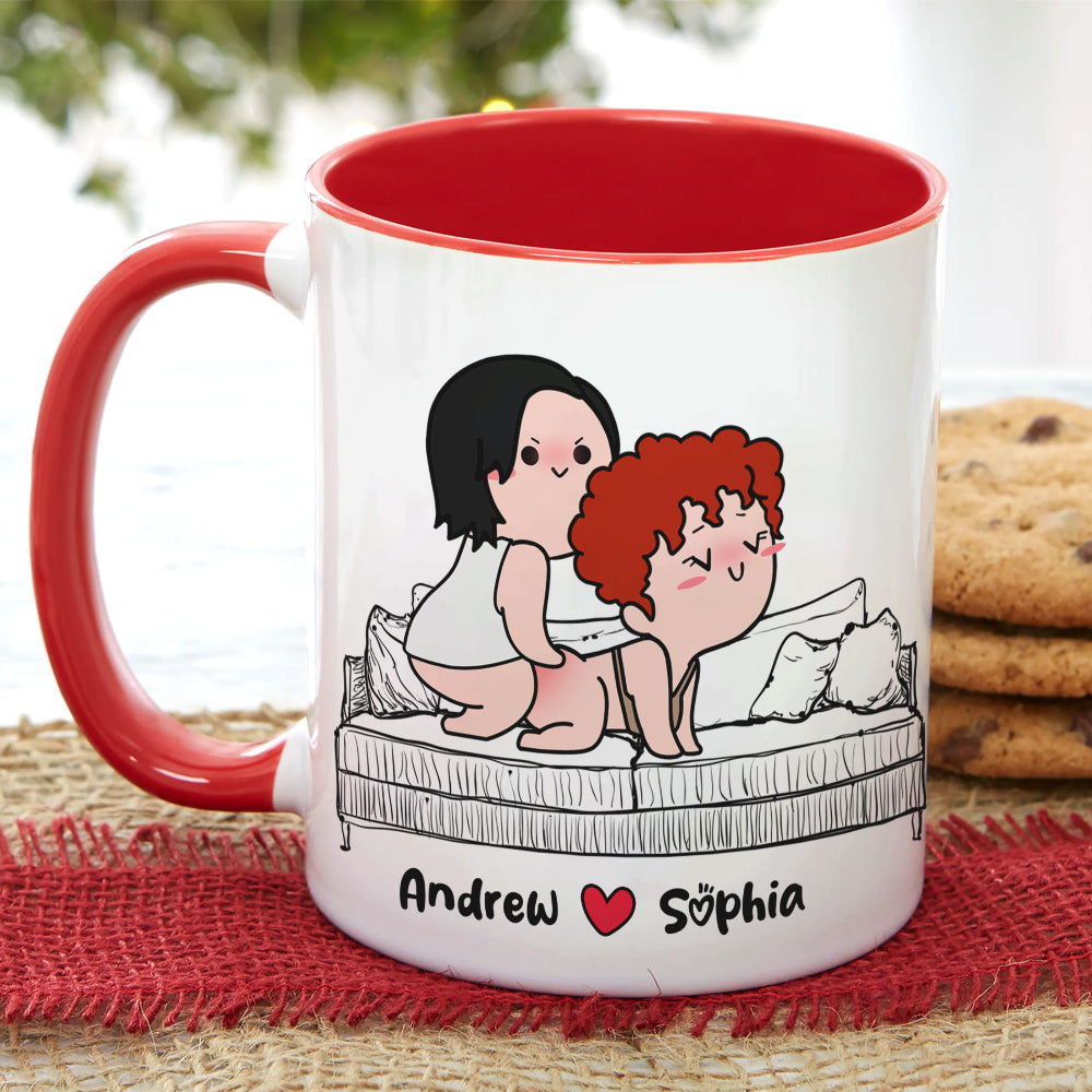 Just The Tip I Promise, Personalized Naughty Couple Mug Wine Tumbler Accent Mug, Gift For Couple
