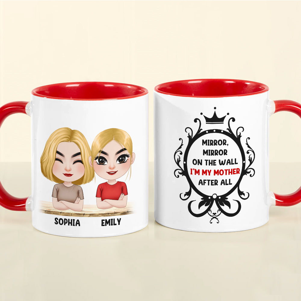Gift For Mom, Personalized White Mug Accent Mug Wine Tumbler, Mom And Kid Mug, Mother's Day Gift