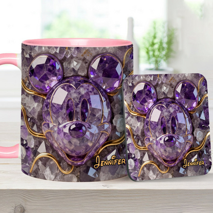 MkMo Magic Mouse Purple Crystal - Personalized Accent Mug - Gift For Movie Fans NL122