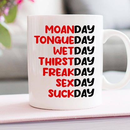 Moanday Tongueday Wetday Personalized Mug, Gift For Couple