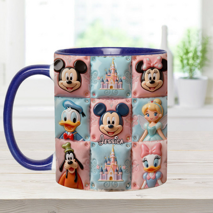 MkMo Magic Mouse Castle With Friends - Personalized Accent Mug - Gift For Movie Fans, Daughters, Family NL122