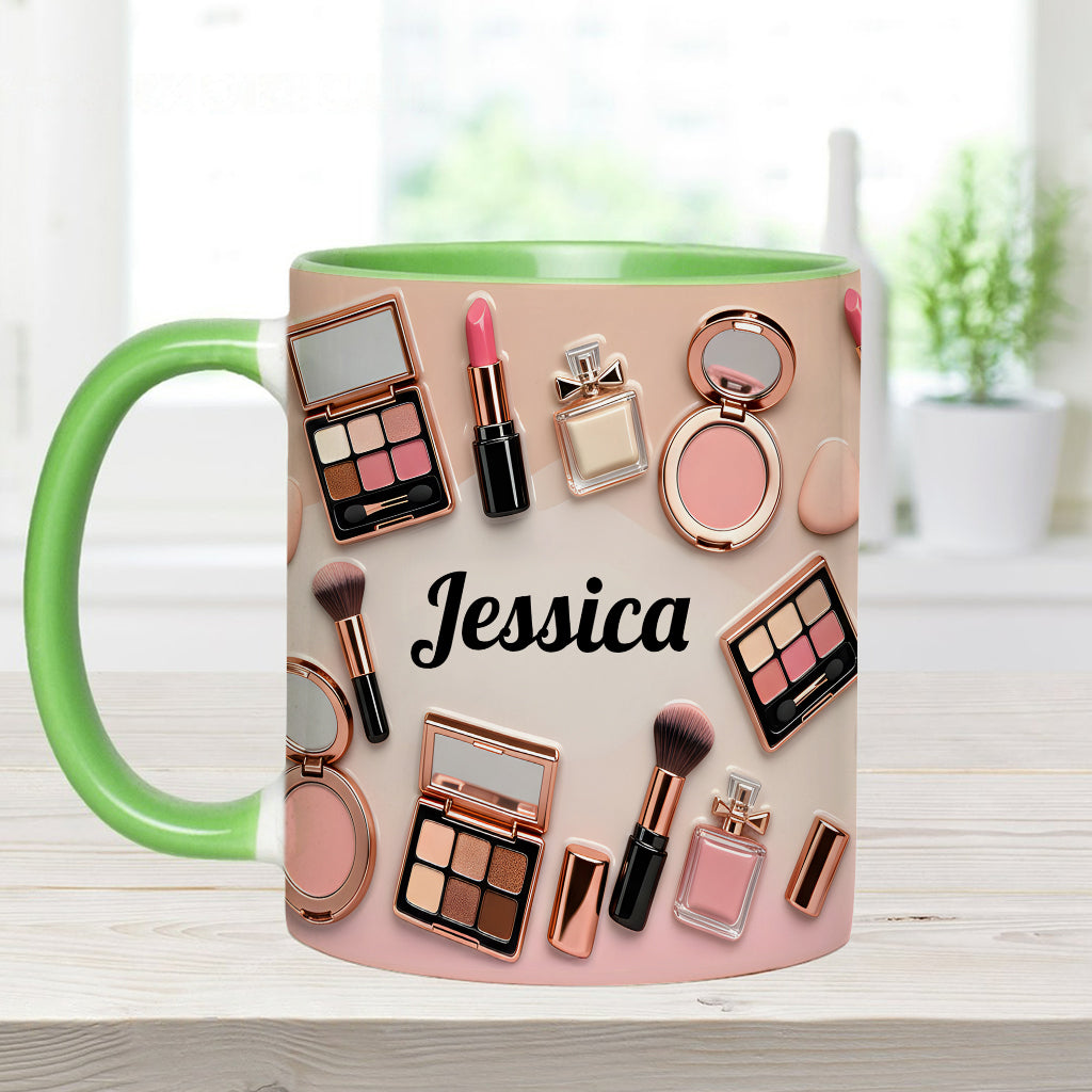 Just A Girl Who Love Makeup - Personalized Accent Mug - Gift For Her, Makeup Artists NL122