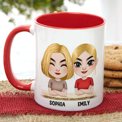 Gift For Mom, Personalized White Mug Accent Mug Wine Tumbler, Mom And Kid Mug, Mother's Day Gift