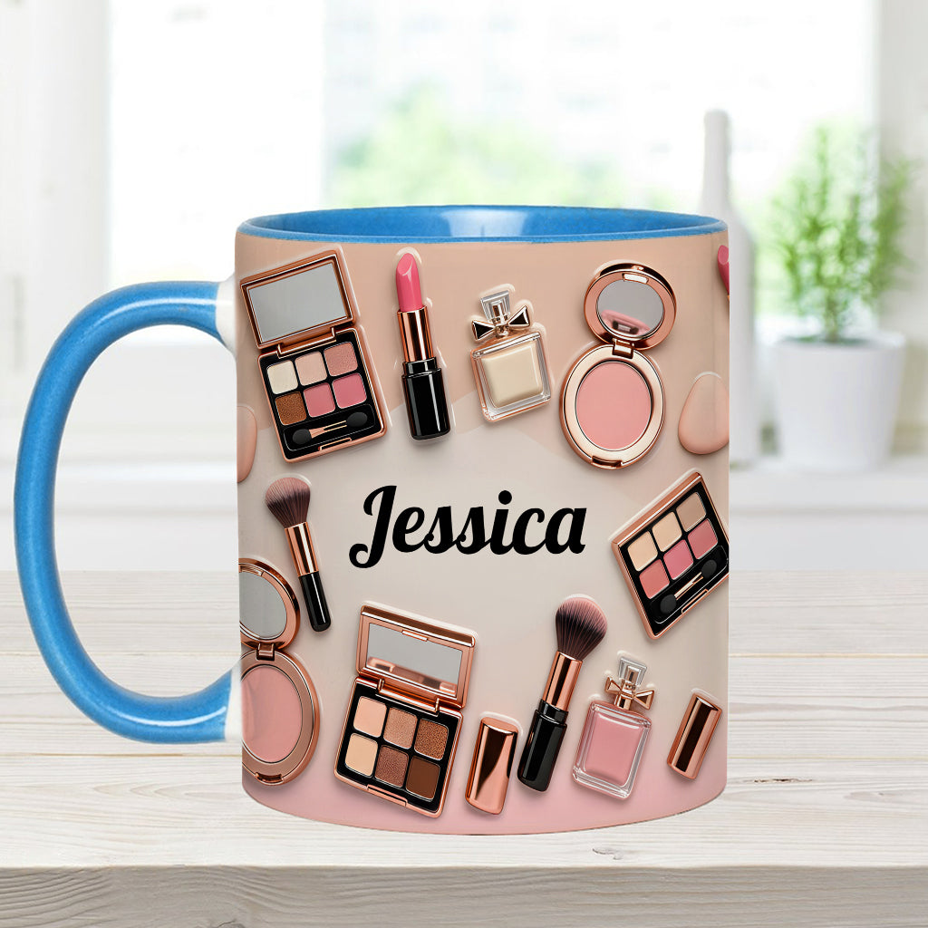 Just A Girl Who Love Makeup - Personalized Accent Mug - Gift For Her, Makeup Artists NL122
