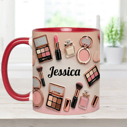 Just A Girl Who Love Makeup - Personalized Accent Mug - Gift For Her, Makeup Artists NL122