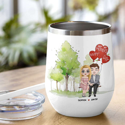 Happy Mother's Day, Personalized Couple Coffee Mug Wine Tumbler Accent Mug