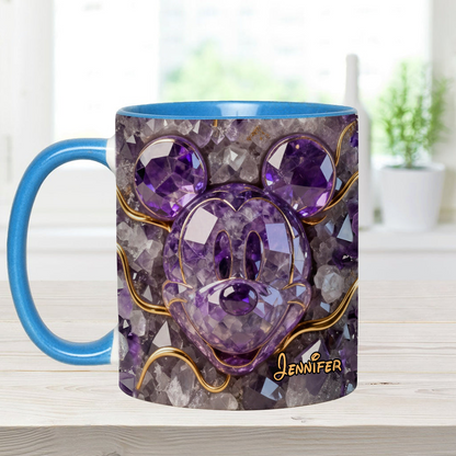 MkMo Magic Mouse Purple Crystal - Personalized Accent Mug - Gift For Movie Fans NL122