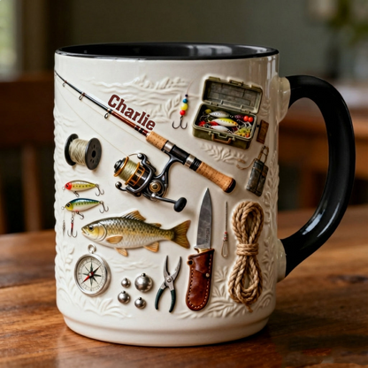 Just Loves Fishing - Personalized Accent Mug HH01