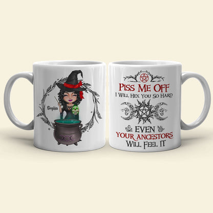Piss Me Off, Gift For Witch Lover, Personalized Mug, Witch Girl Mug, Halloween Gift