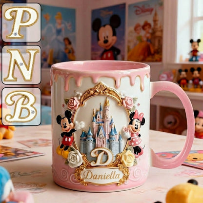 MkMo Magic Mouse Castle With Alphabet - Personalized Accent Mug - Gift For Her, Fan Movies HH01
