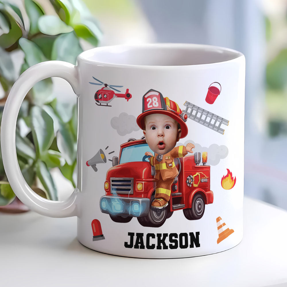 Custom Photo Gifts For Kid Firefighter Coffee Mug 05ohti061224
