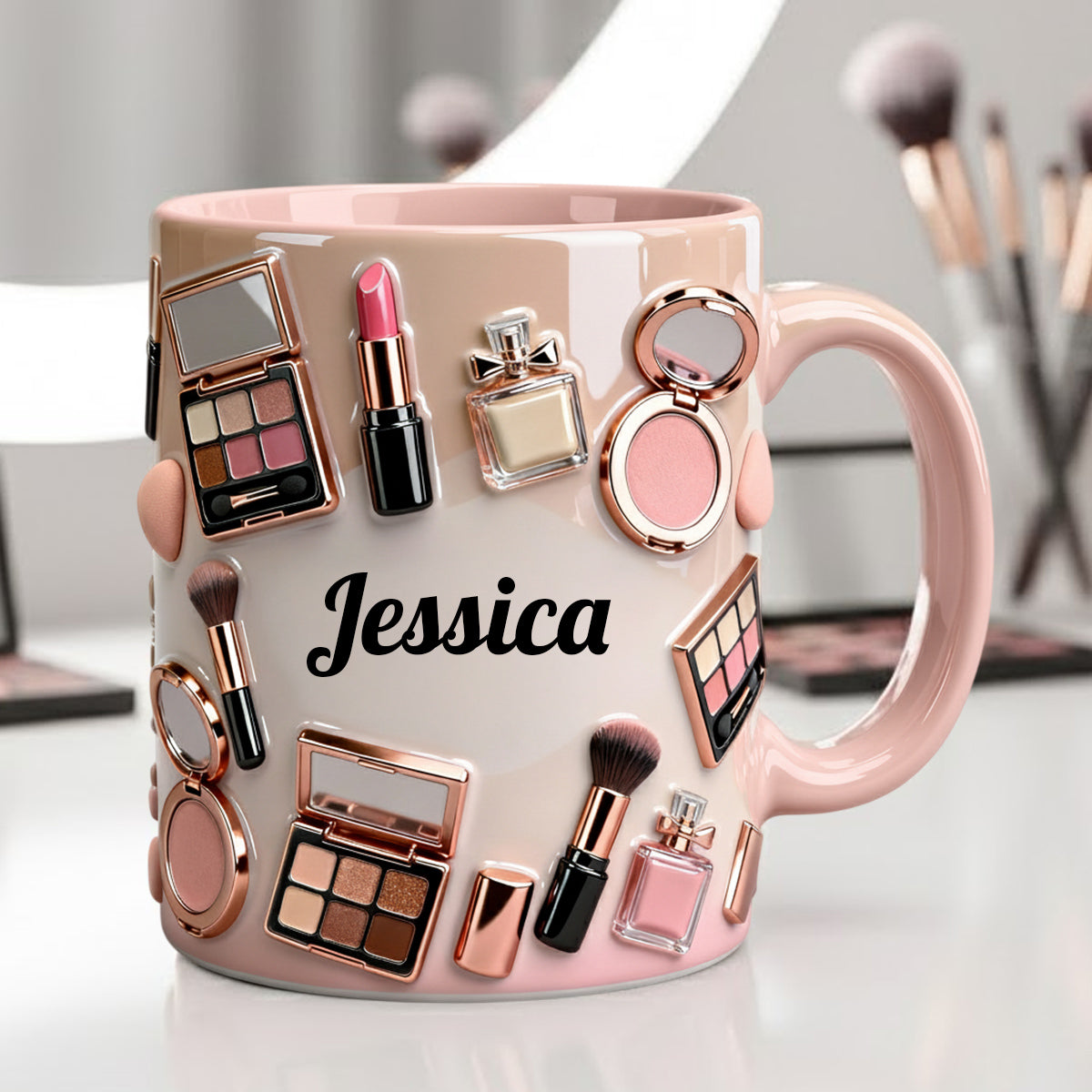 Just A Girl Who Love Makeup - Personalized Accent Mug - Gift For Her, Makeup Artists NL122