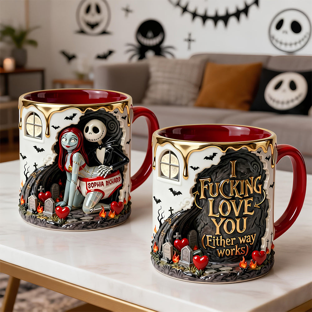 Spooky I F**king Love You Either Way Works - Personalized Accent Mug - Gift For Couple, Fan Movies HH01