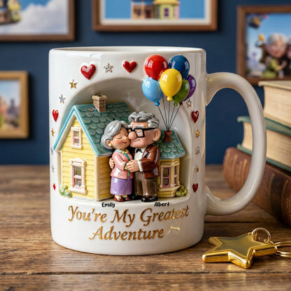 DSNY You Are My Greatest Adventure - Personalized White Edge-To-Edge Mug - Gift For Couples, Movie Fans NL122