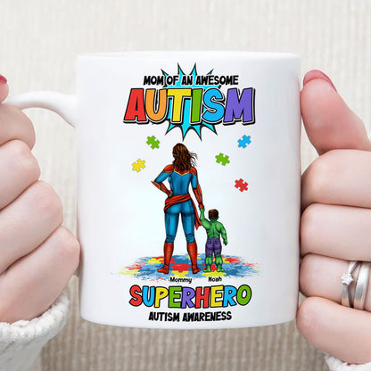 Personalized Gifts For Superhero Autism Mom Coffee Mug 02huti050325pa