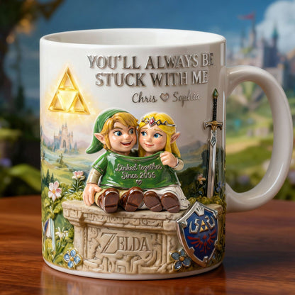 LoZd You'll Always Be Stuck With Me - Personalized White Edge-To-Edge Mug - Gift For Couples, Movie Fans NL122