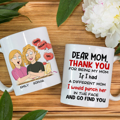 Gift For Happy Mother's Day, Mom Personalized Coffee Mug Accent Mug Wine Tumbler