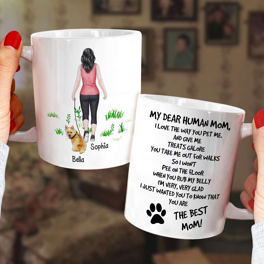 I Love The Way You Pet Me, Dad Mom Pet Lover Personalized Coffee Mug White Mug, Gift For Dad Mom