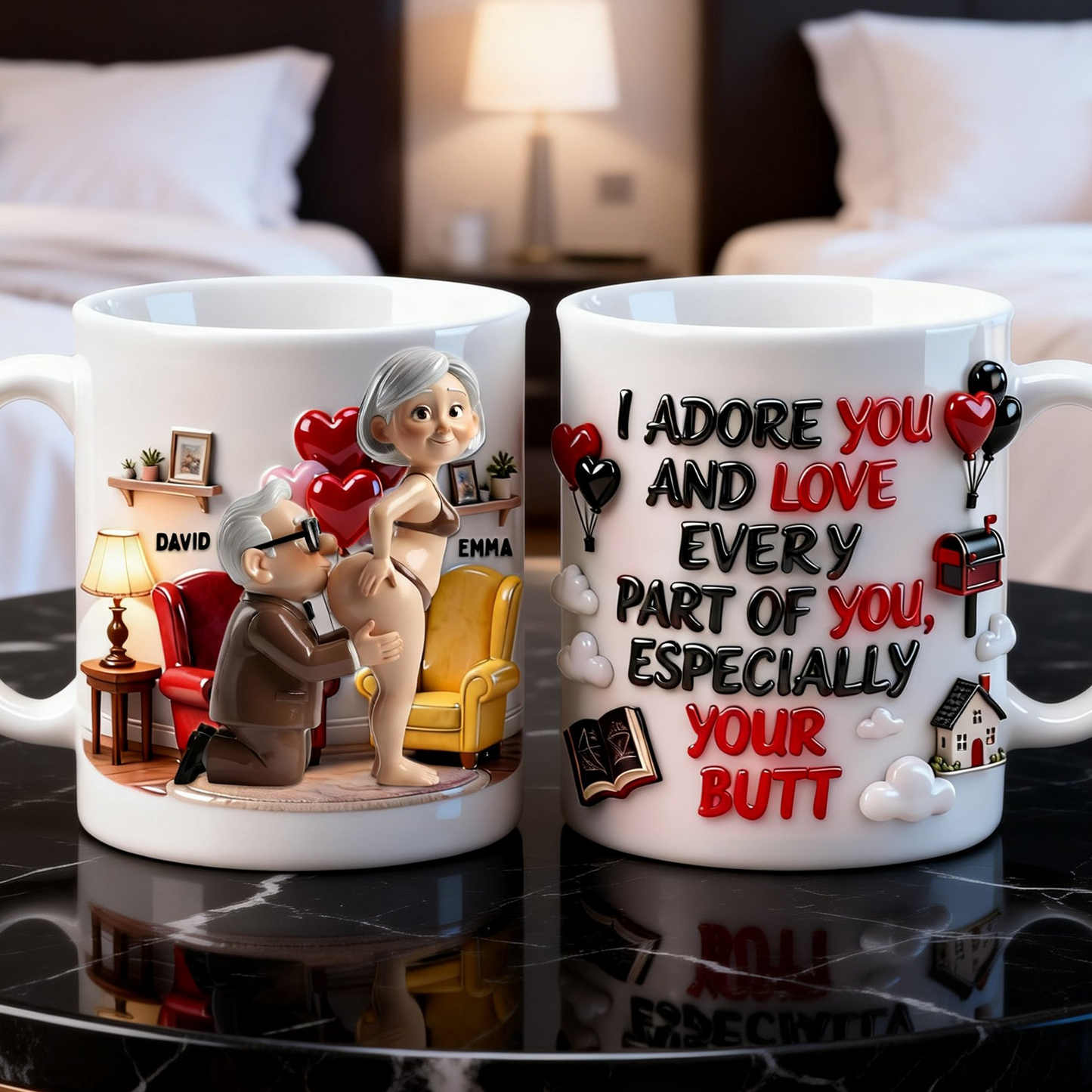 DSNY I Love Every Part Of You - Personalized White Edge-to-Edge Mug - Gift For Couple, Fan Movies, Valentine HH01