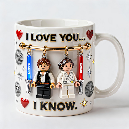Stwa I Love You I Know - Personalized White Edge-to-Edge Mug - Gift For Couple, Fan Movies HH01