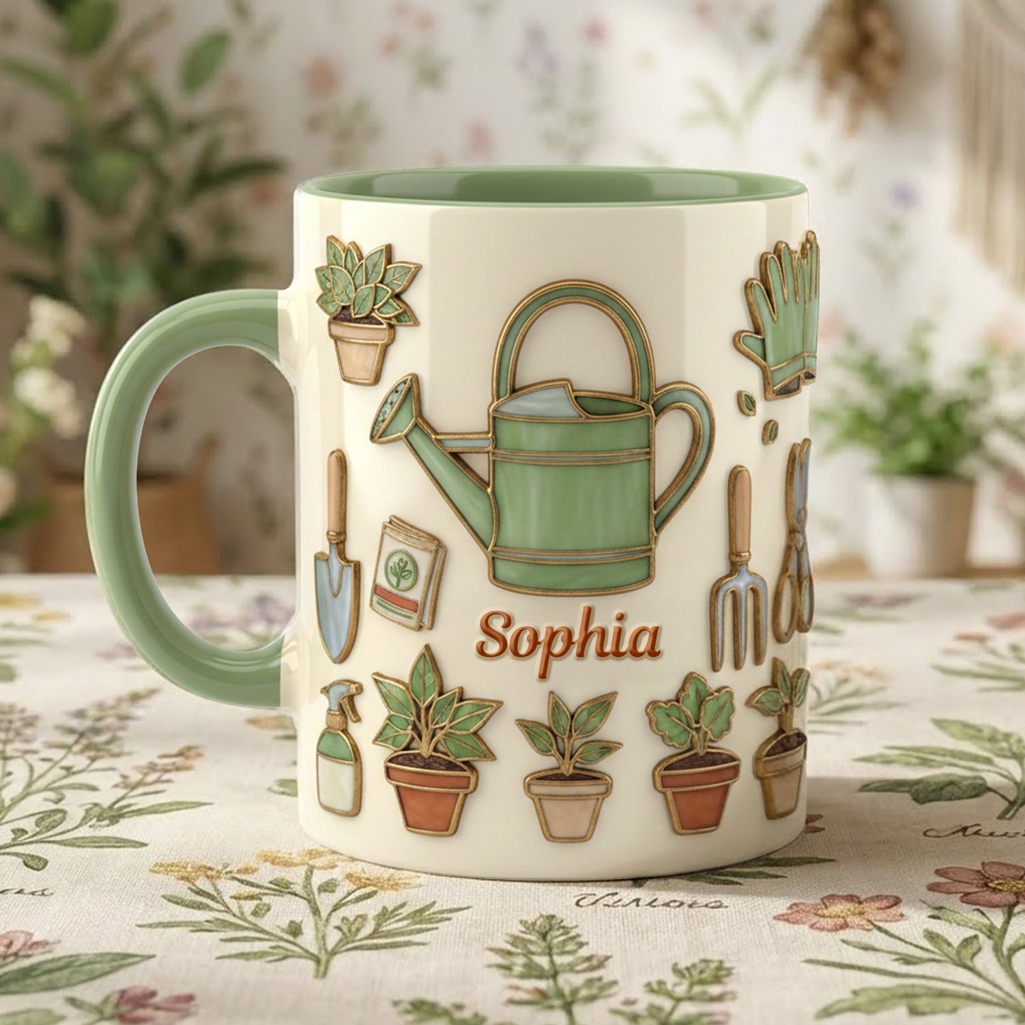 Just Loves Gardening - Personalized Accent Mug - Gift For Garden Lover HH01