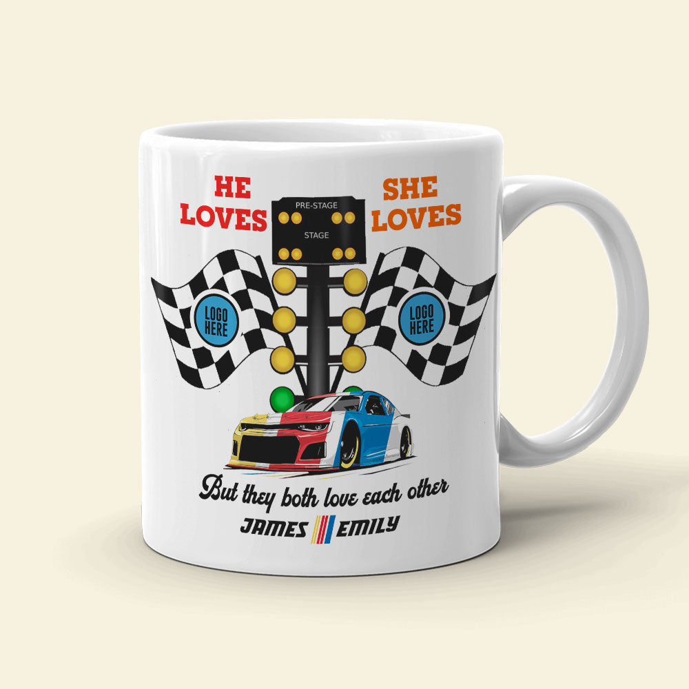 But They Both Love Each Other, Couple Gift, Personalized Mug, Racing Car Couple Mug 02HUTI091023 021123