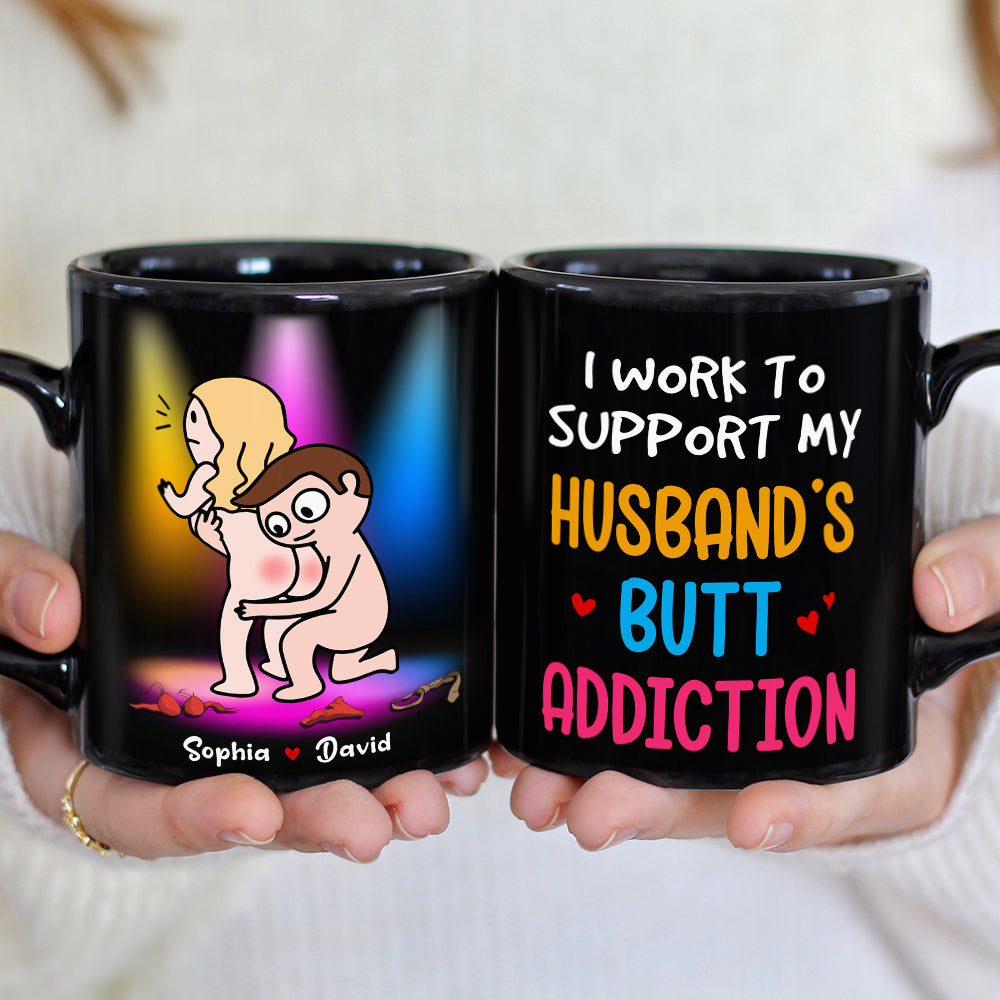 I Work To Support My Husband's 03DTDT130323HH Personalized Funny Couple Mug - Gift For Couple