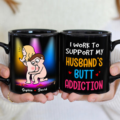 I Work To Support My Husband's 03DTDT130323HH Personalized Funny Couple Mug - Gift For Couple