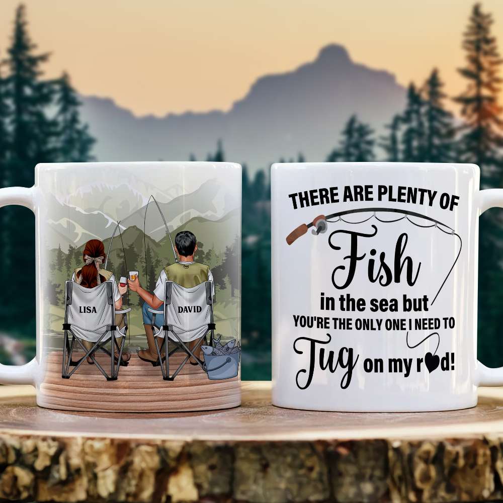 There're Plenty Of Fish In The Sea, Personalized White Mug, Gift For Couple